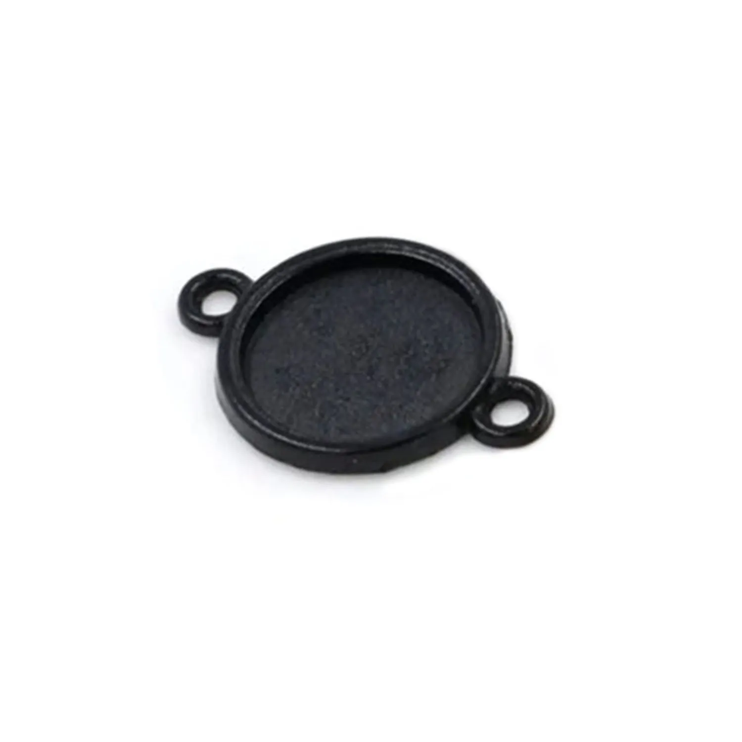 10pcs Cabochon Bases 10mm ID Antique Bronze Silver Black Charms Pendant Metal