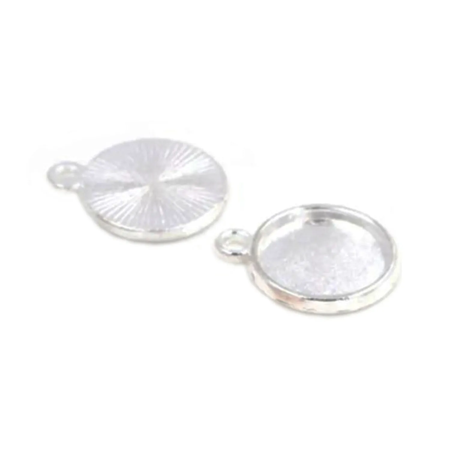 10pcs Cabochon Bases 10mm ID Antique Bronze Silver Black Charms Pendant Metal