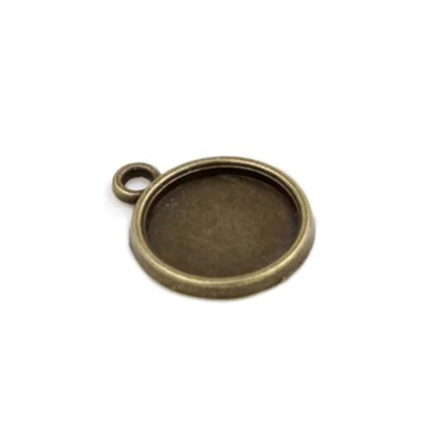 10pcs Cabochon Bases 10mm ID Antique Bronze Silver Black Charms Pendant Metal