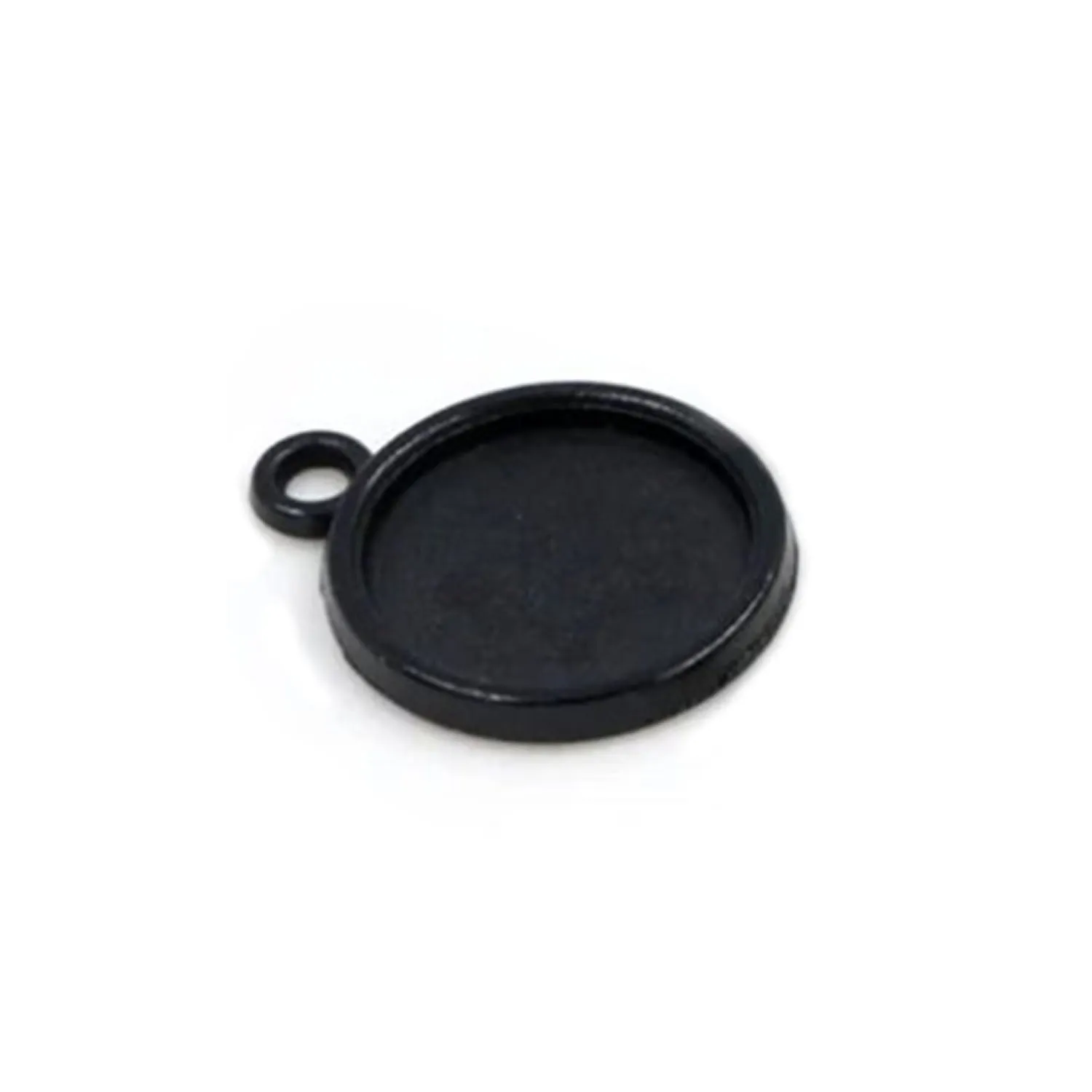 10pcs Cabochon Bases 10mm ID Antique Bronze Silver Black Charms Pendant Metal