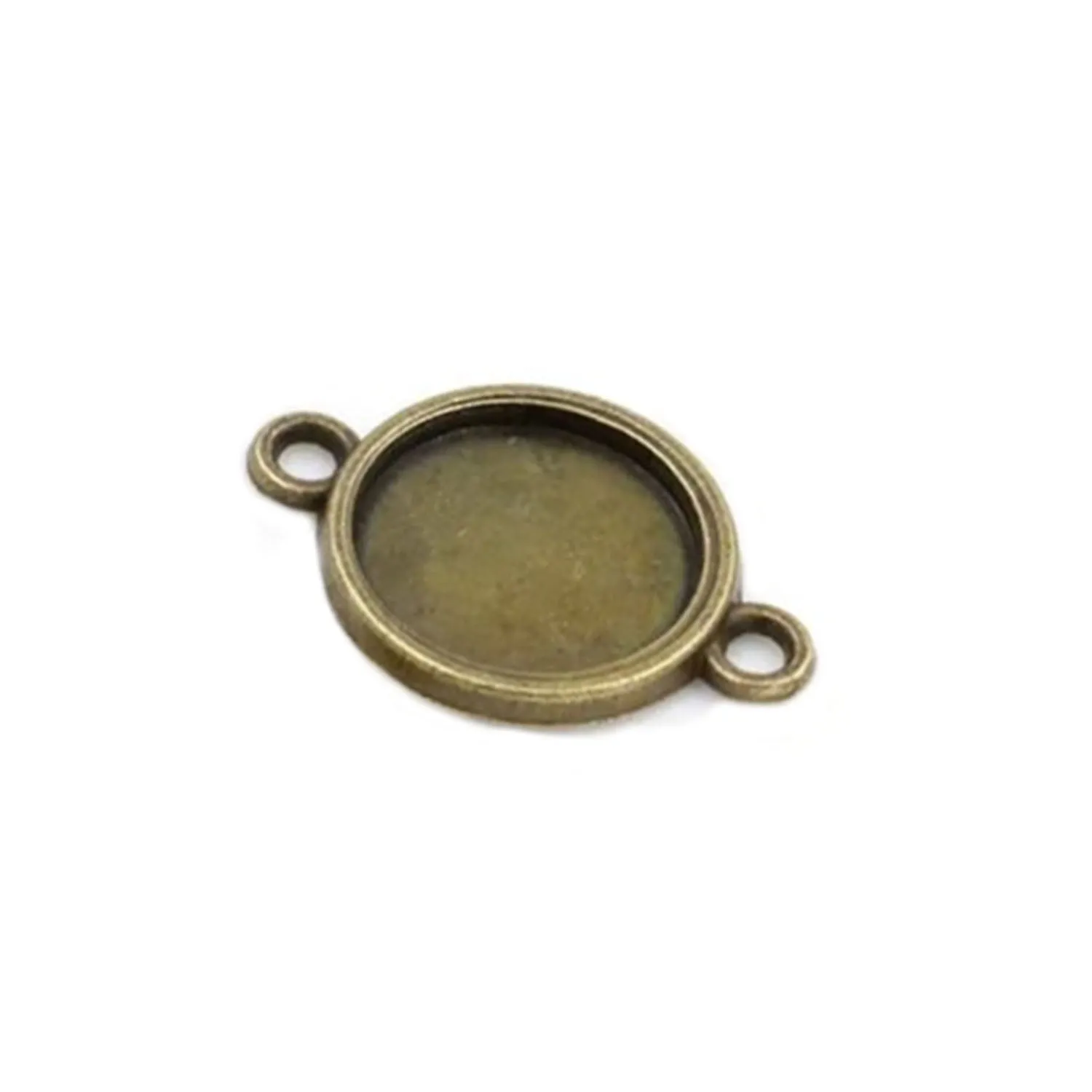 10pcs Cabochon Bases 10mm ID Antique Bronze Silver Black Charms Pendant Metal
