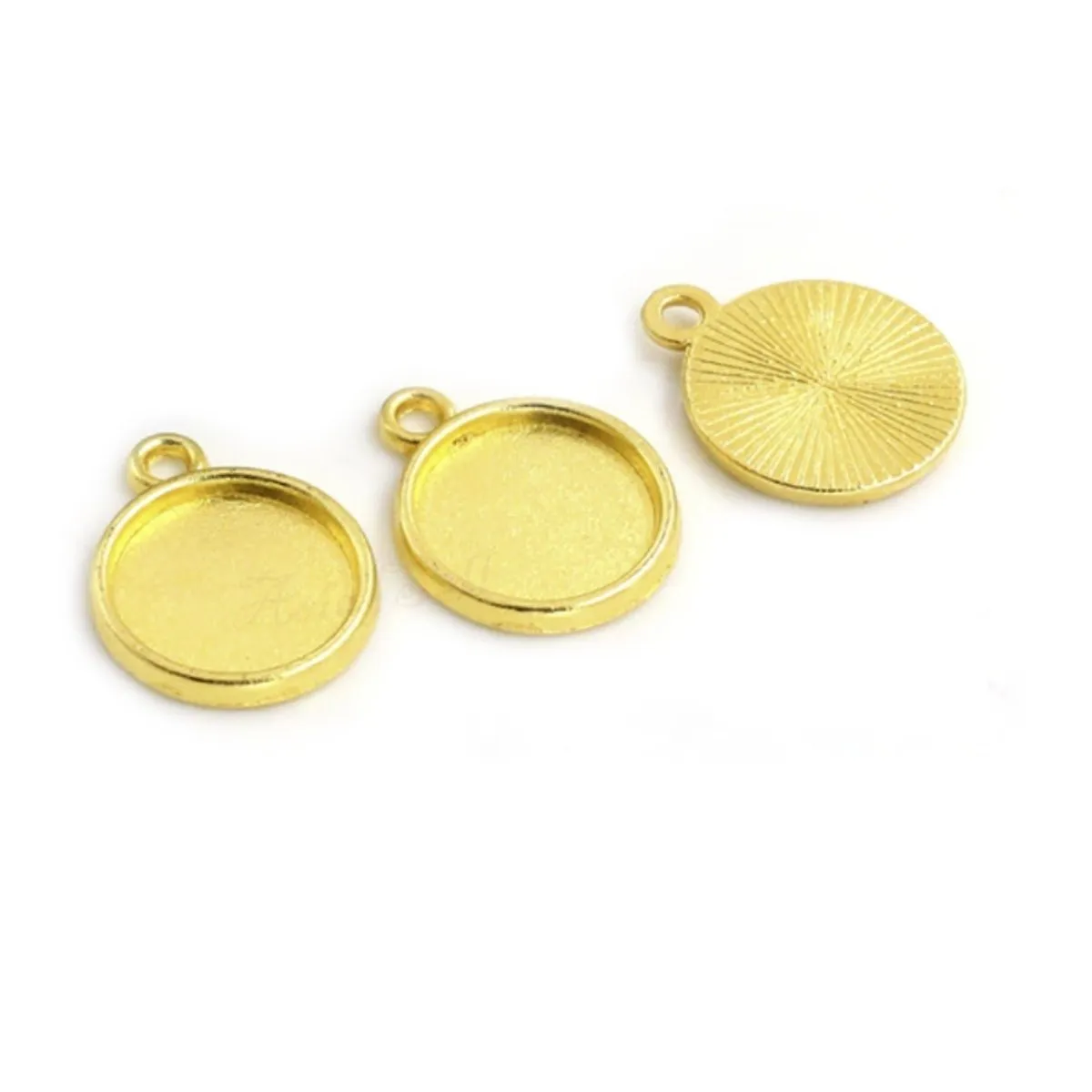 10pcs Cabochon Bases 10mm ID Antique Bronze Silver Black Charms Pendant Metal