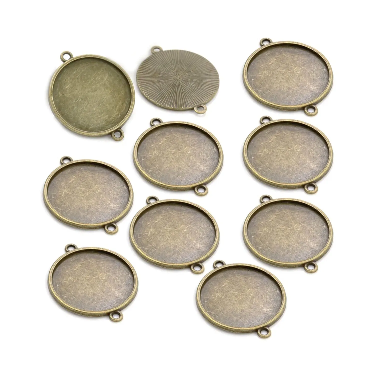10pcs Cabochon Bases 14mm ID Antique Bronze Charms Pendant Bracelet Necklace DIY Metal