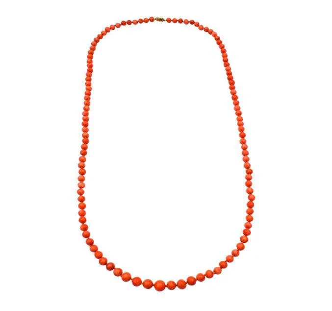 1930s Italian Gori & Zucchi (UNOAERRE) Coral Necklace