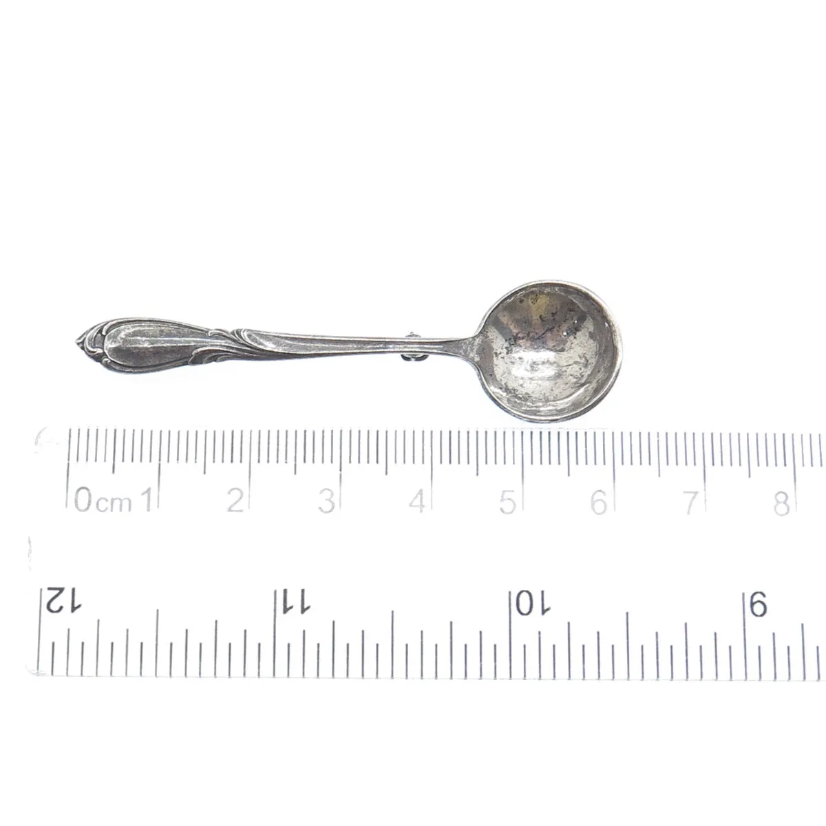 925 Sterling Silver Antique Art Deco Rhapsody Salt & Spices Spoon Pin Brooch