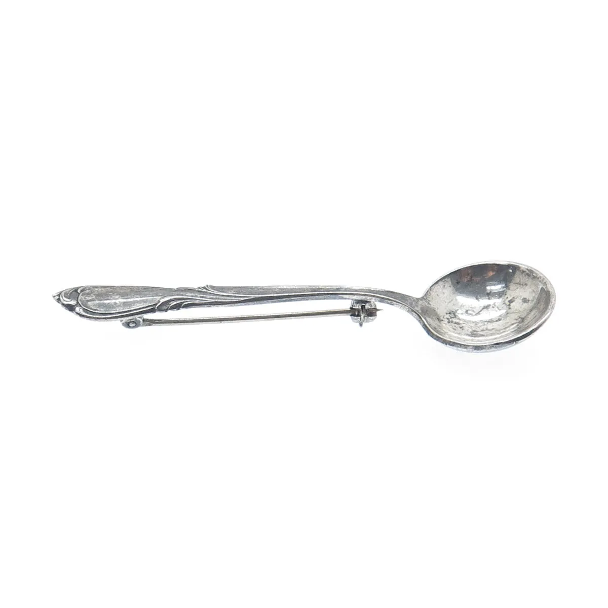 925 Sterling Silver Antique Art Deco Rhapsody Salt & Spices Spoon Pin Brooch