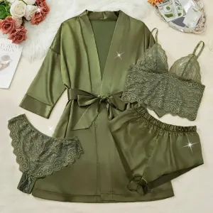 Aksara 4 Packs Pajamas Set - Olive Green