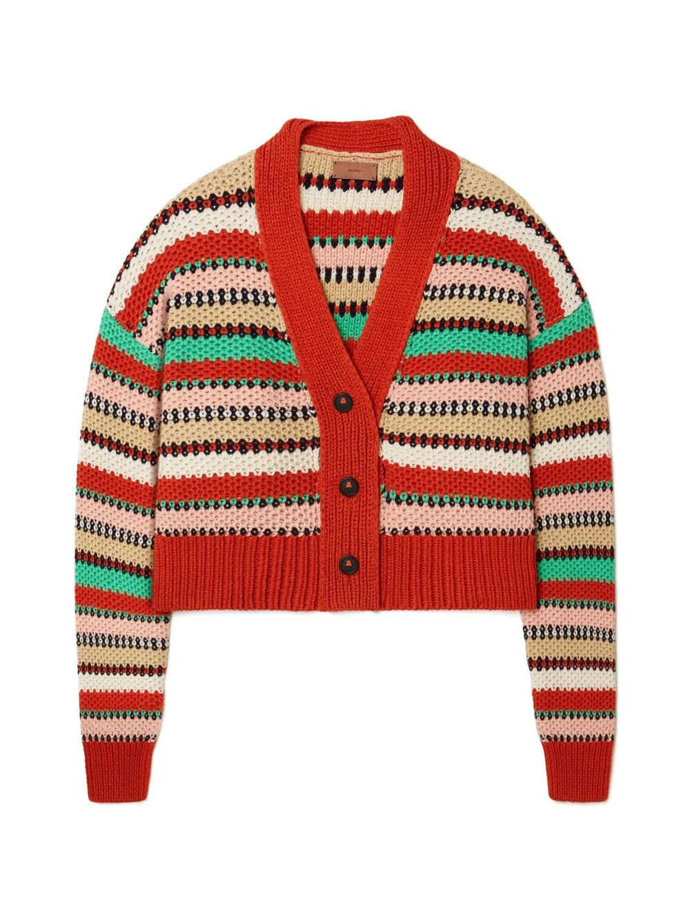 ALANUI SUNNY STRIPES CROPPED CARDIGAN