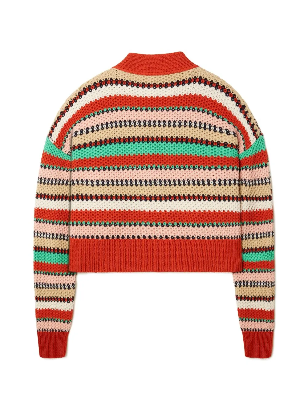 ALANUI SUNNY STRIPES CROPPED CARDIGAN