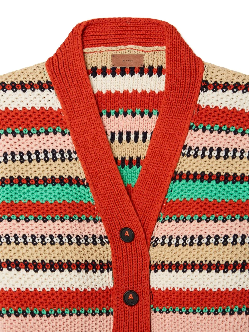 ALANUI SUNNY STRIPES CROPPED CARDIGAN