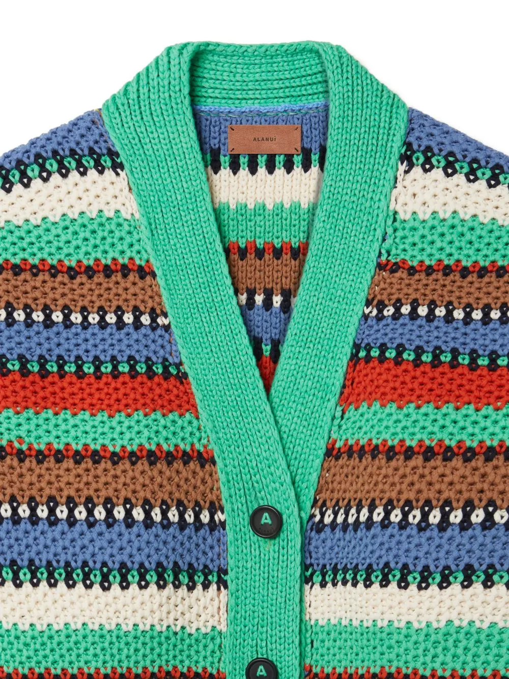 ALANUI SUNNY STRIPES CROPPED CARDIGAN