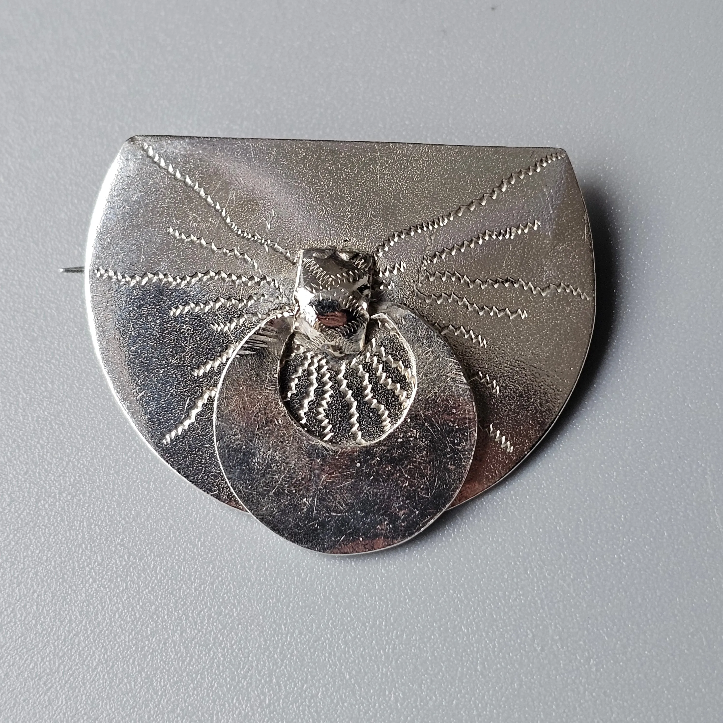 Antique 1920s Finnish Art Deco Style Silver Brooch 1921