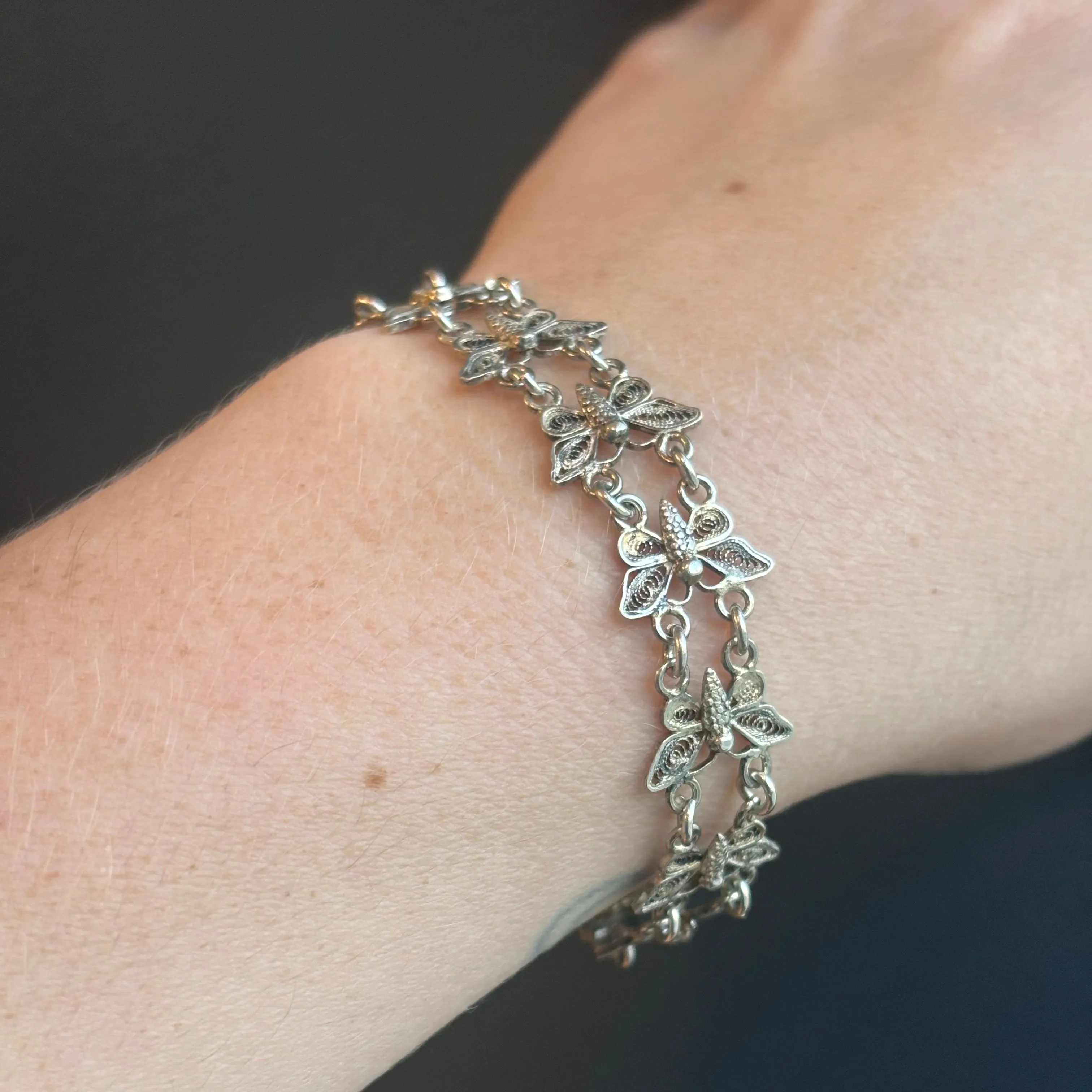 Antique Cannetille Butterfly Bracelet