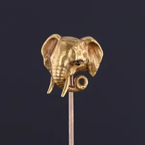 Antique Elephant Stickpin of 10k Gold