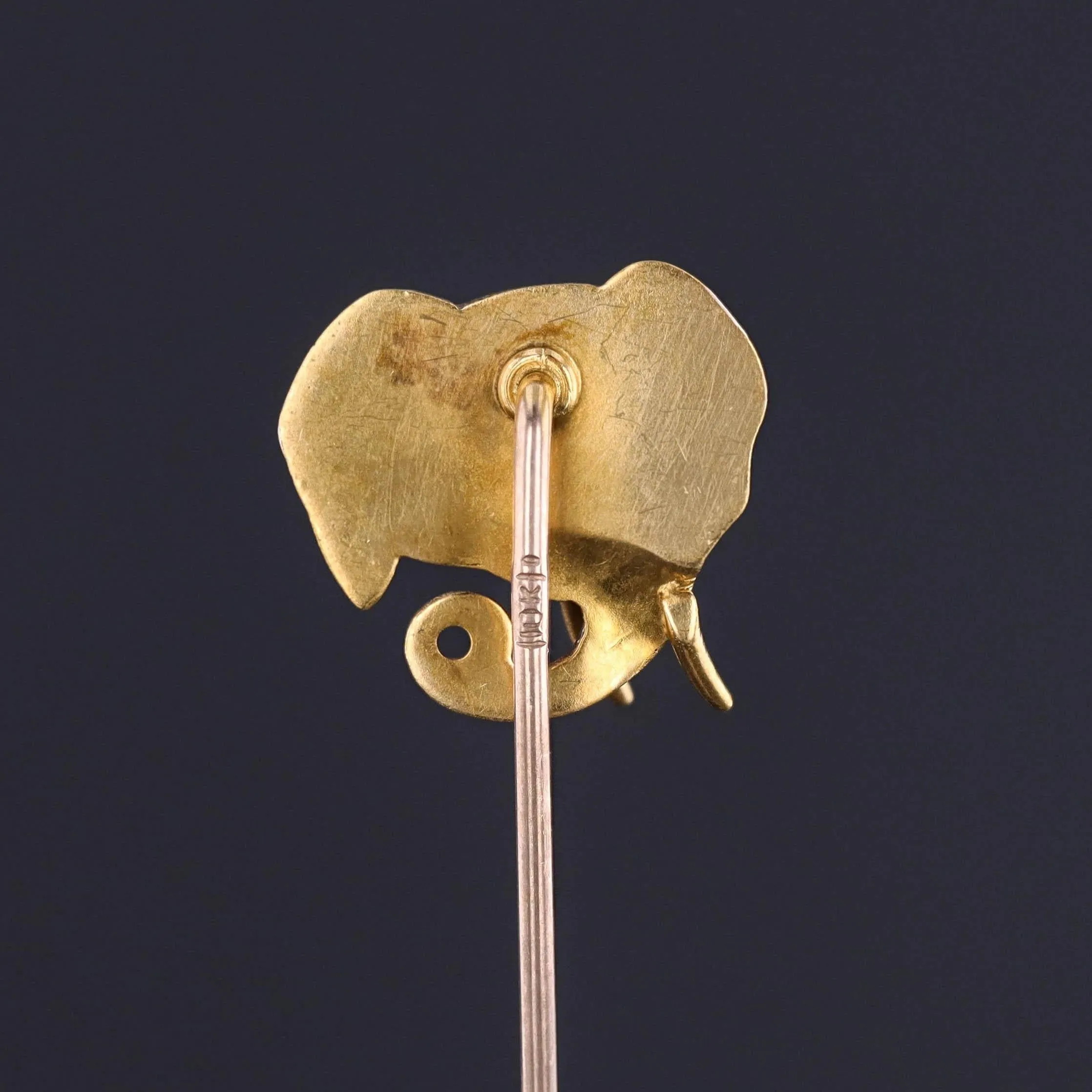 Antique Elephant Stickpin of 10k Gold
