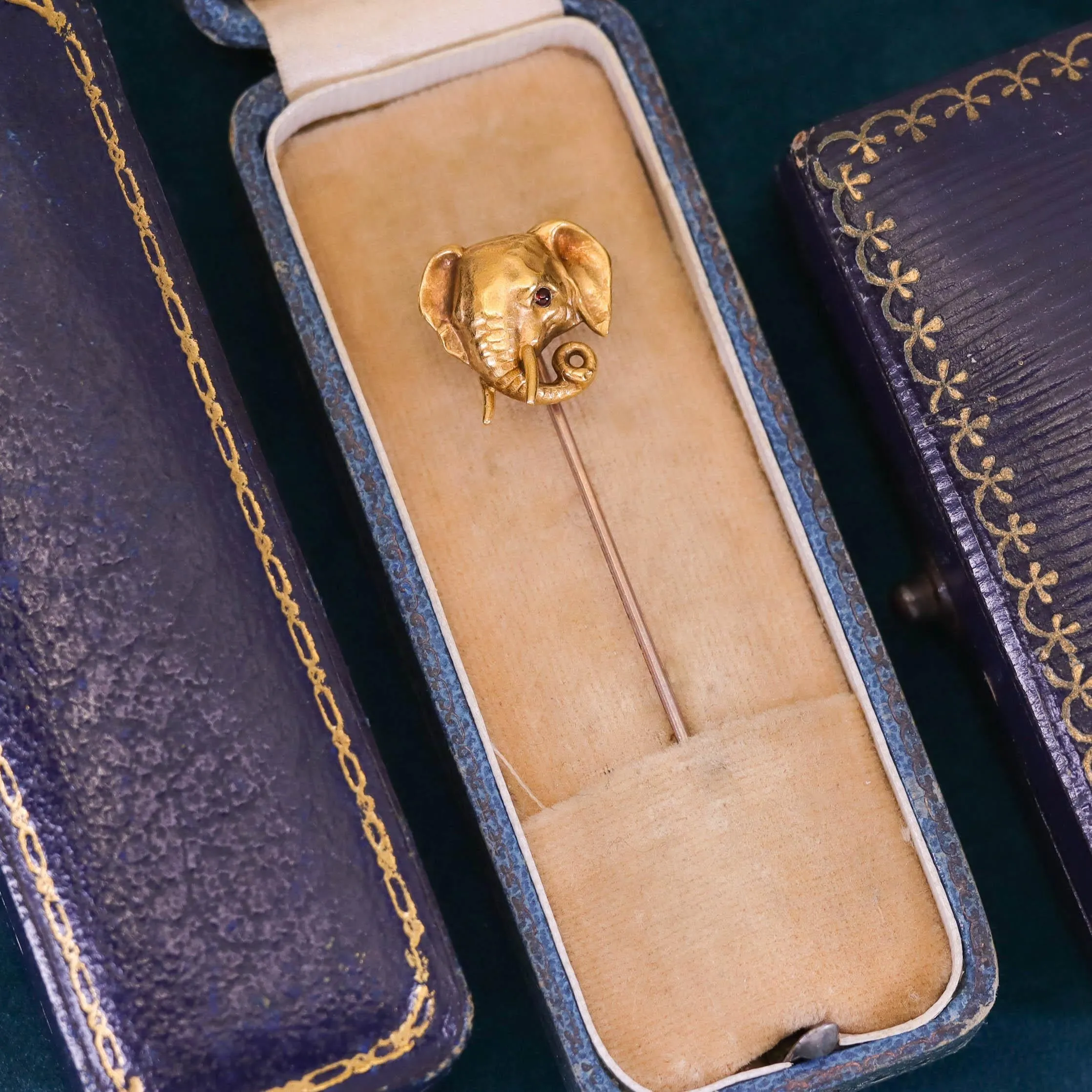 Antique Elephant Stickpin of 10k Gold