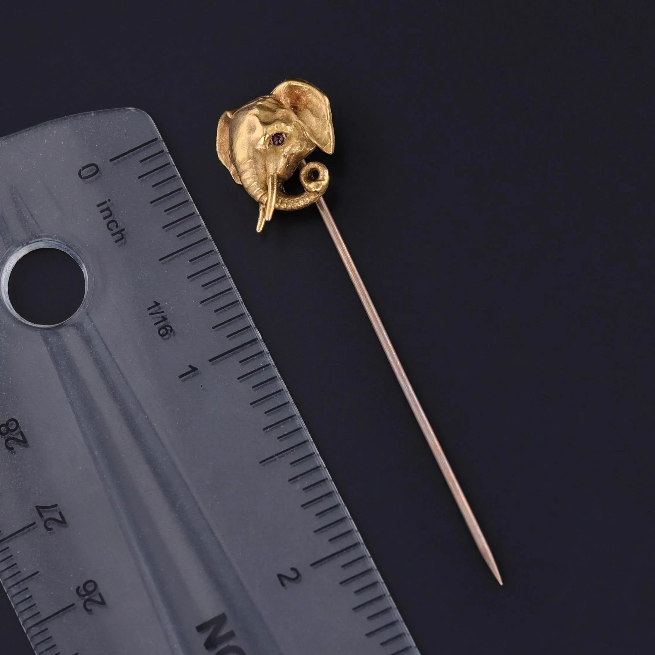 Antique Elephant Stickpin of 10k Gold