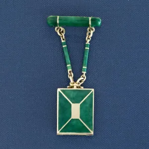 Antique Enamel Locket Brooch
