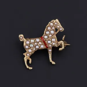Antique Horse Brooch | 14k Gold Horse Pin