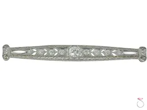 Art Deco 1.60ctw Diamond Bar Pin Brooch in Platinum
