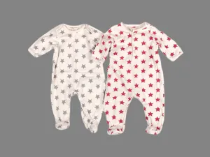 BABY BOY SIZE 0/3 MONTHS - Baby GAP, Organic Cotton Onesies, 2-Pack Soft Footed VGUC B14