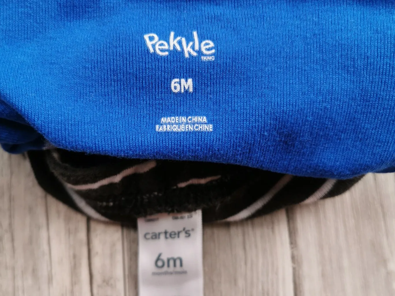 BABY BOY SIZE 6 MONTHS - PEKKLE & CARTER'S, 2 Piece Mix N Match Outfit EUC B14