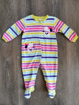 BABY GIRL SIZE 12 MONTHS - PEKKLE, Soft Graphic Sleep & Play Onesie VGUC B32