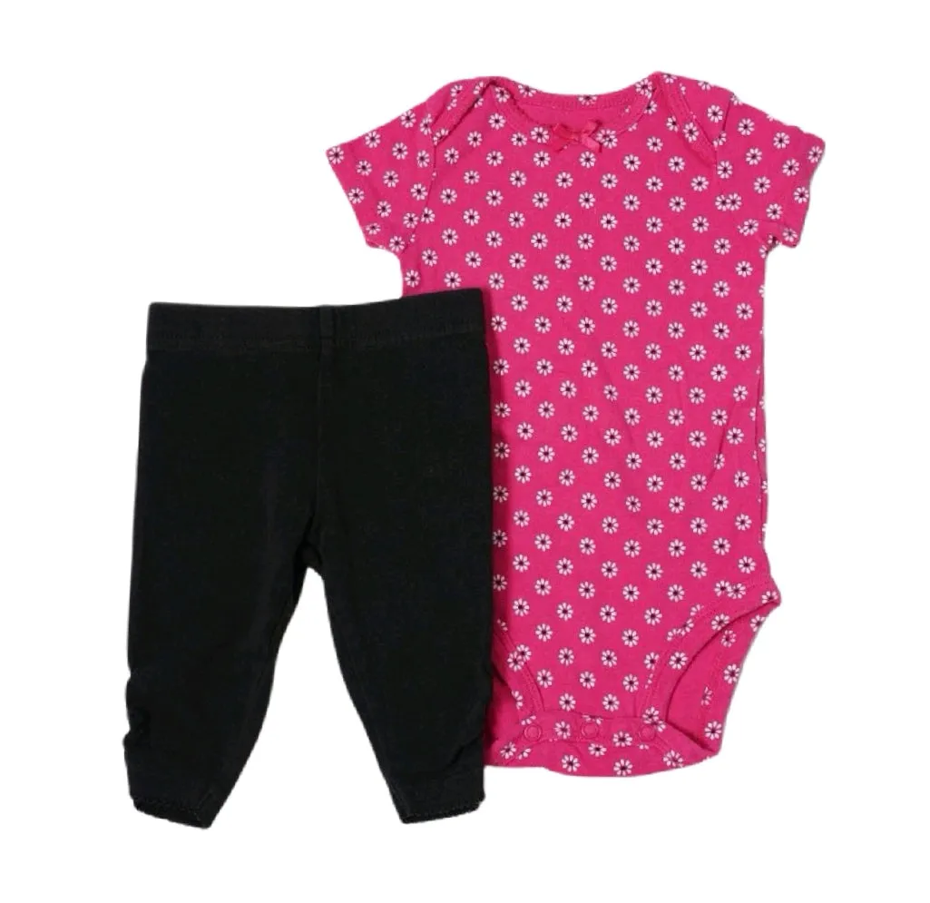 BABY GIRL SIZE 3/6 MONTHS - CARTER'S & GEORGE, 2 Piece Mix N Match Outfit EUC B15