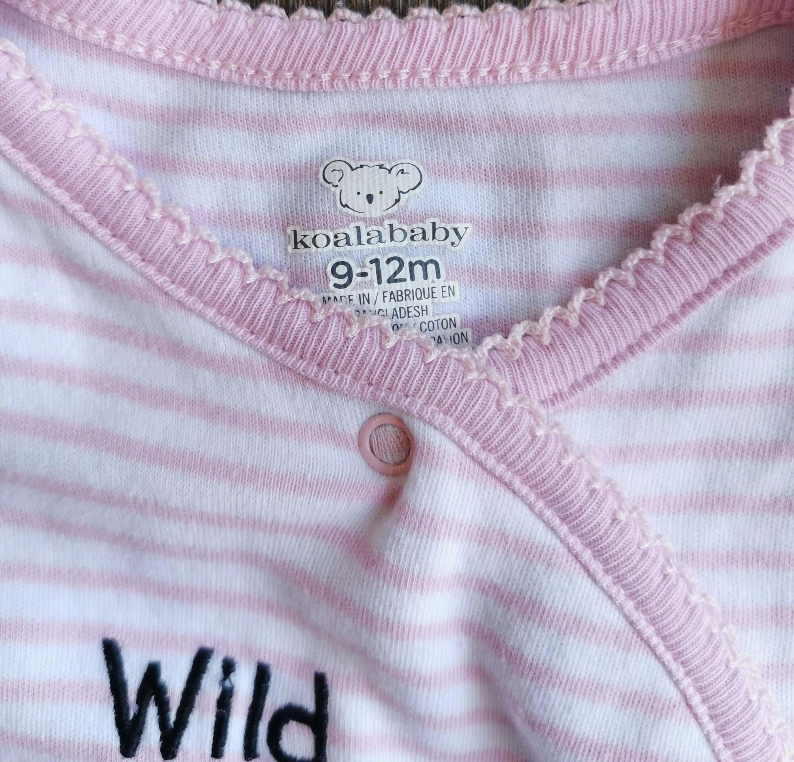 BABY GIRL SIZE 9/12 MONTHS - KOALA BABY, Soft Graphic Sleep & Play Onesie EUC B32