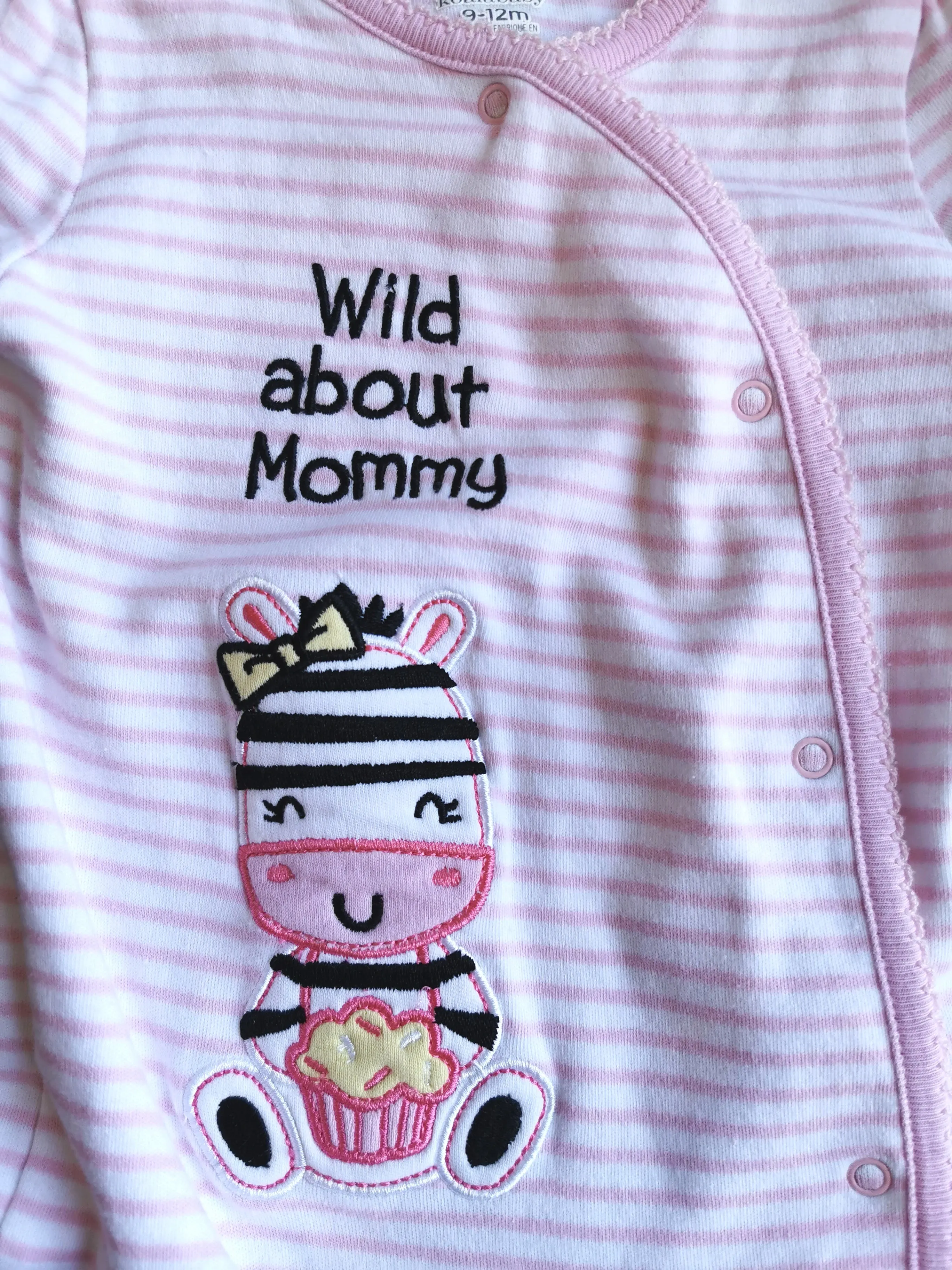 BABY GIRL SIZE 9/12 MONTHS - KOALA BABY, Soft Graphic Sleep & Play Onesie EUC B32
