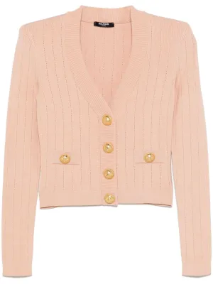 Balmain Cropped Knit Cardigan