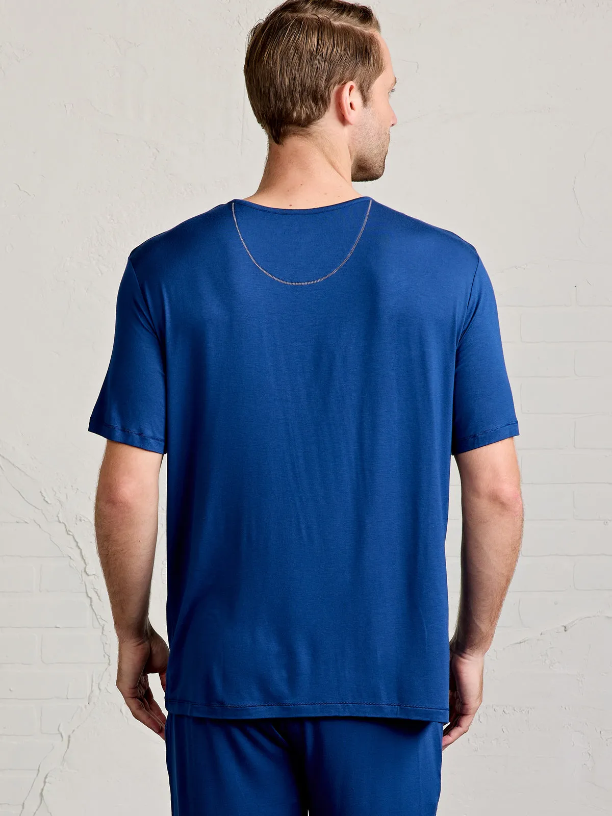 Bamboo Silk Sleep Short Sleeve Henley