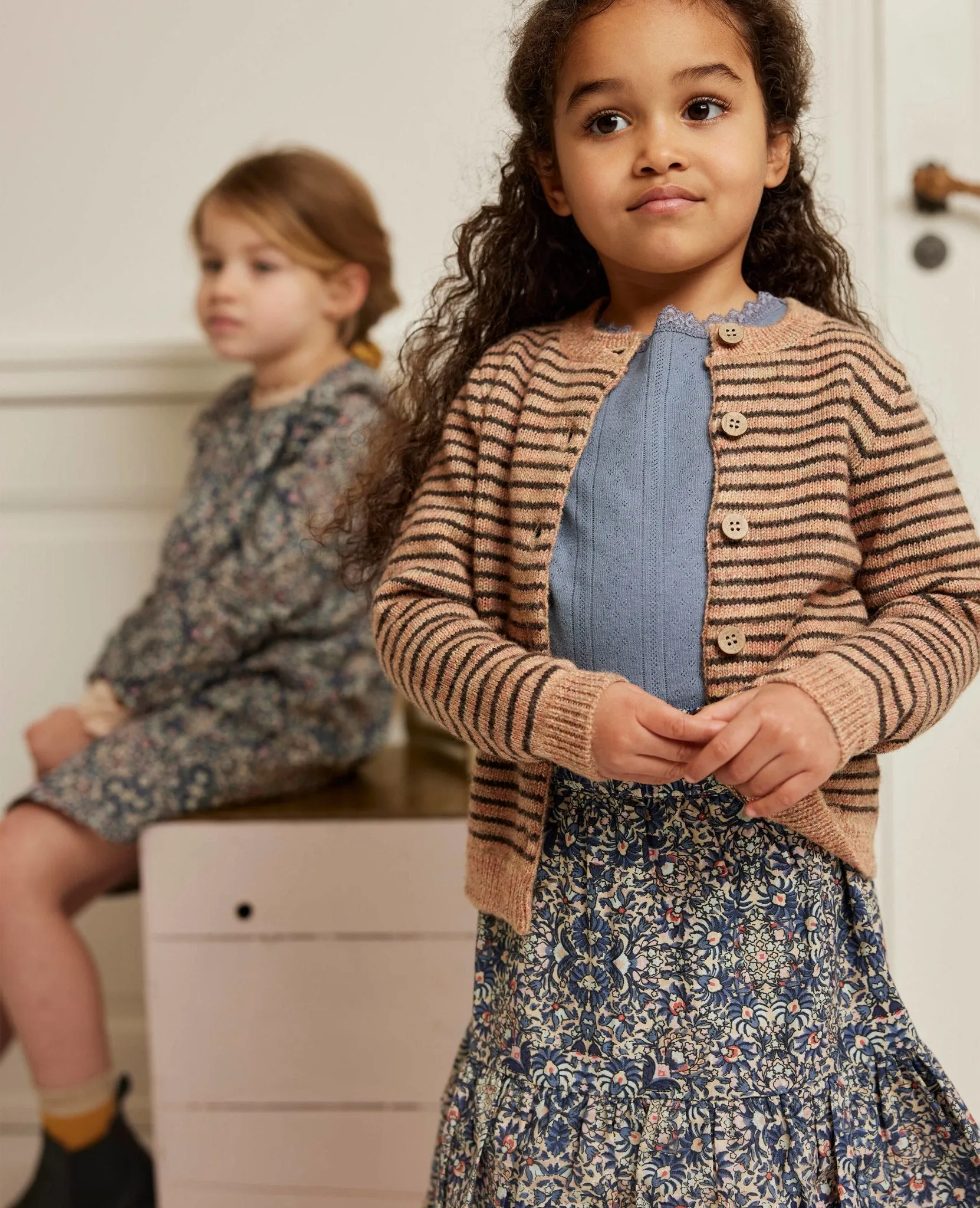 BECKYNNM STRIPED WOOL MIX CARDIGAN