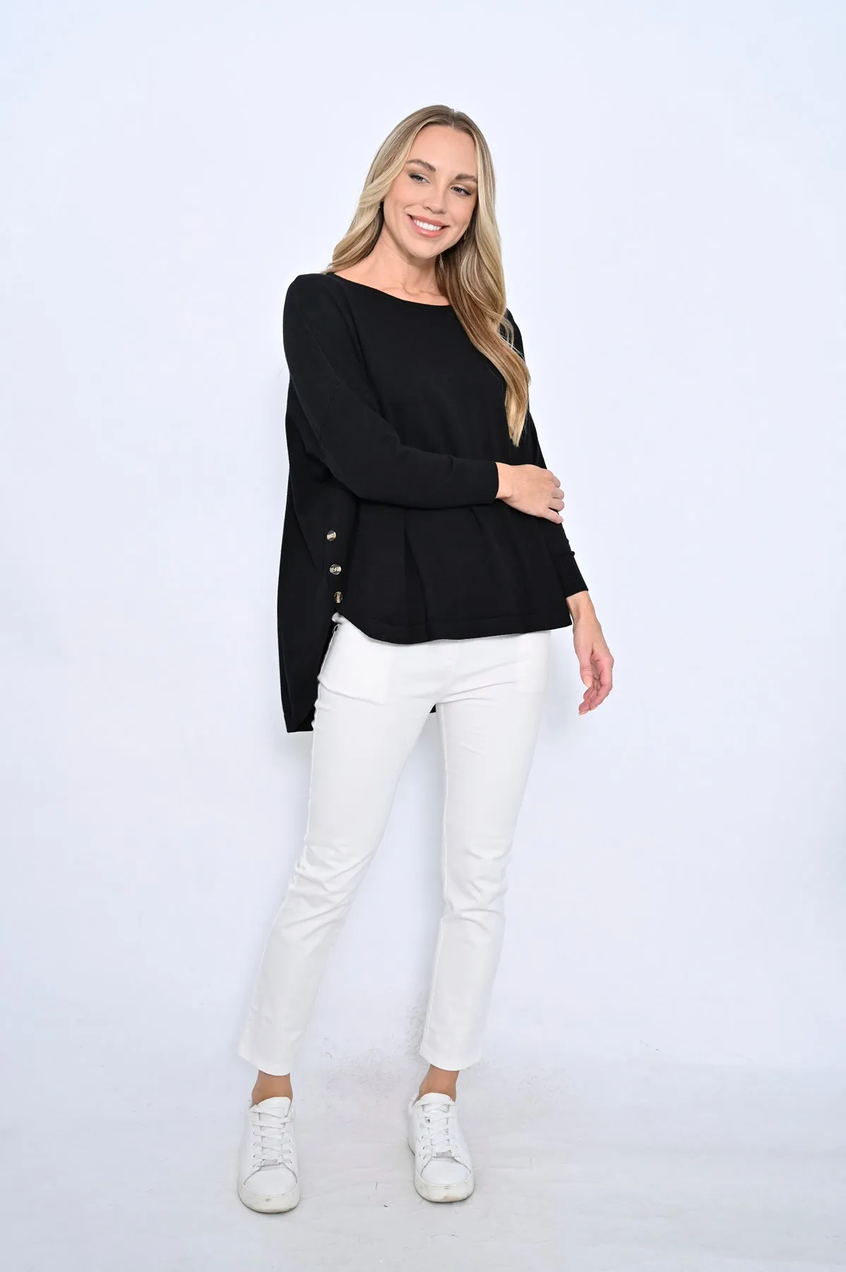 Black Button Jumper