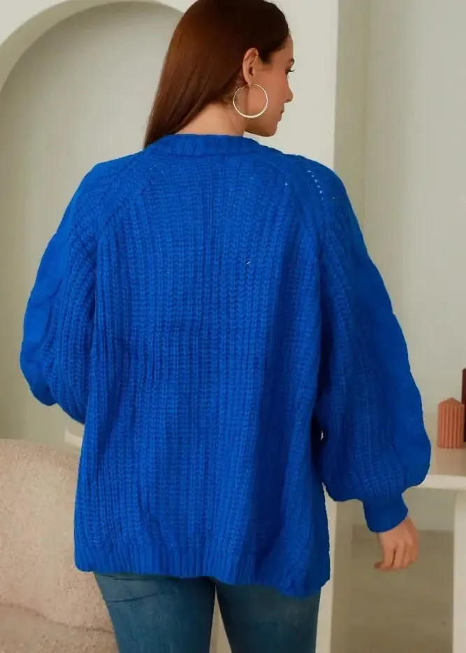 Blue Knit Cardigan