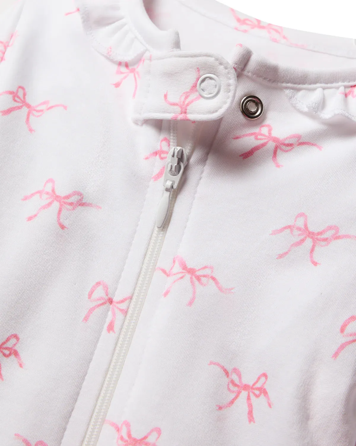 Blushing Bows Ruffle Collar Romper