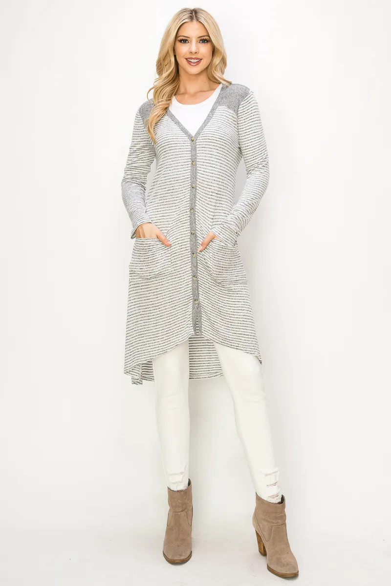 CASUAL POCKET FRONT CARDIGAN- 10414