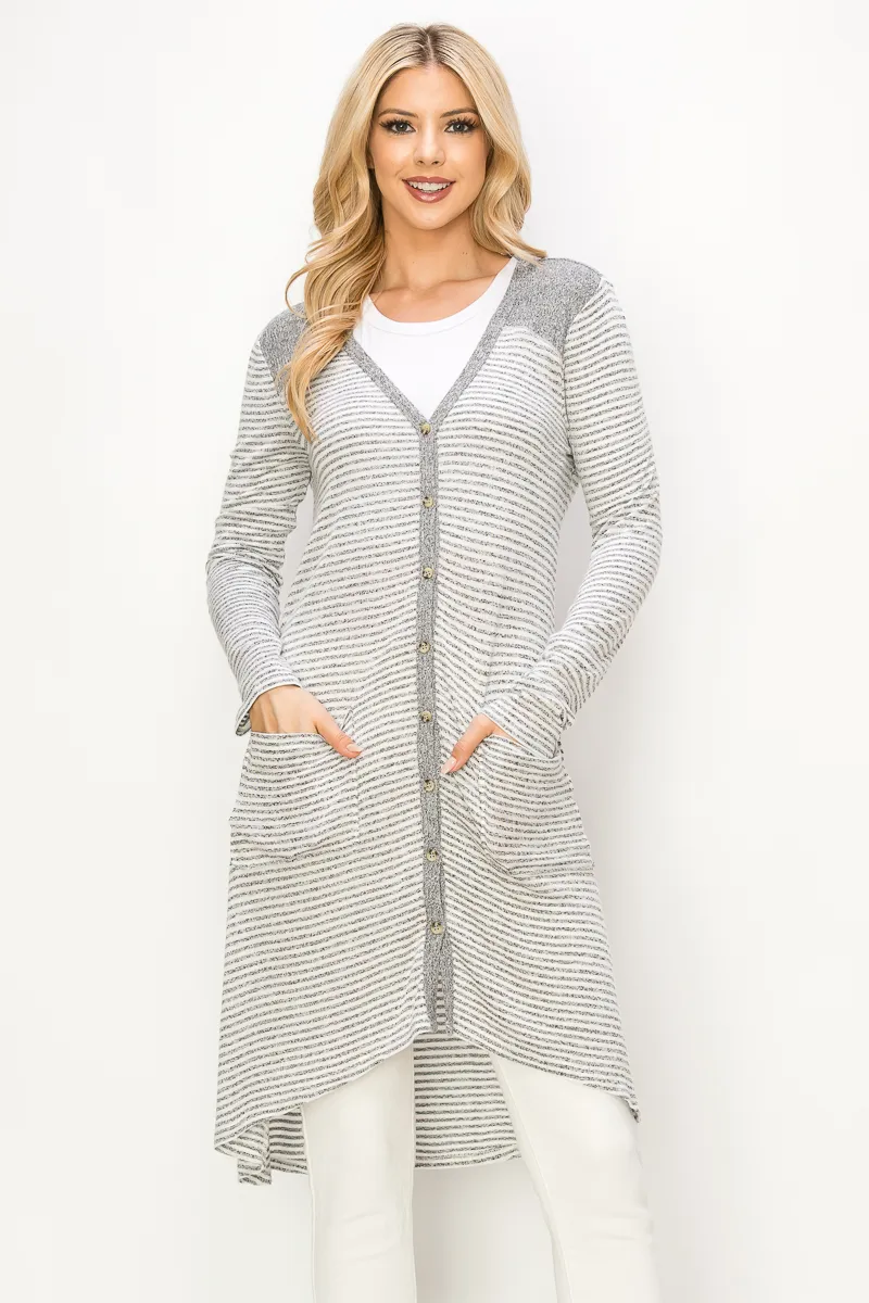 CASUAL POCKET FRONT CARDIGAN- 10414