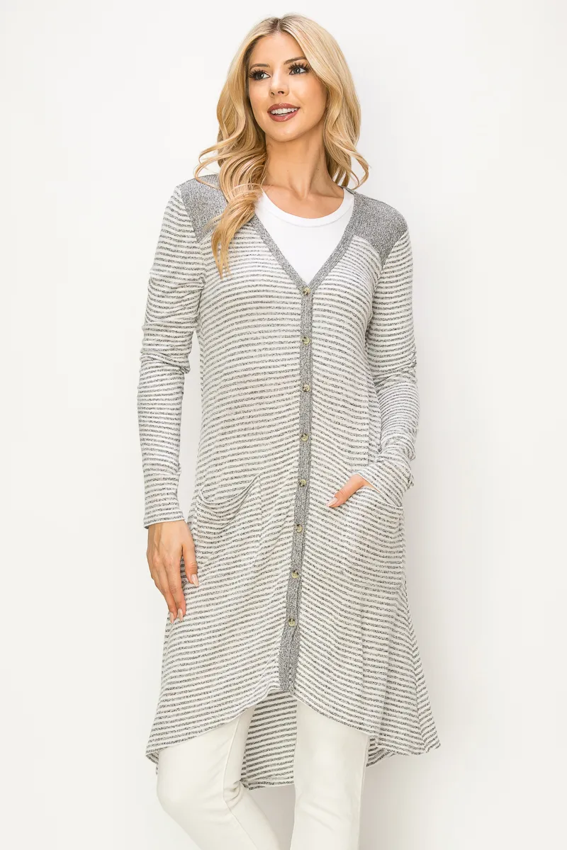 CASUAL POCKET FRONT CARDIGAN- 10414