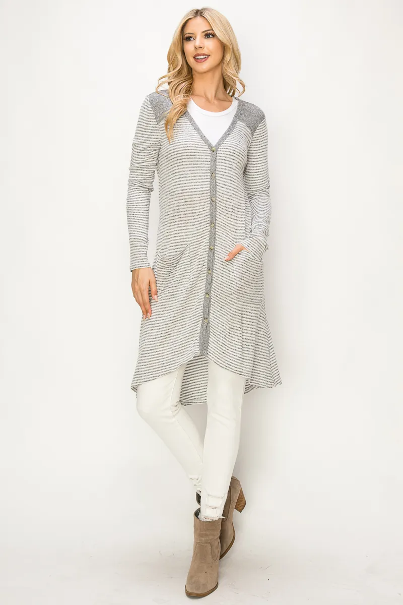 CASUAL POCKET FRONT CARDIGAN- 10414