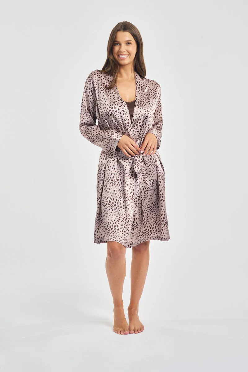 Chemise & Robe Set - Leopard