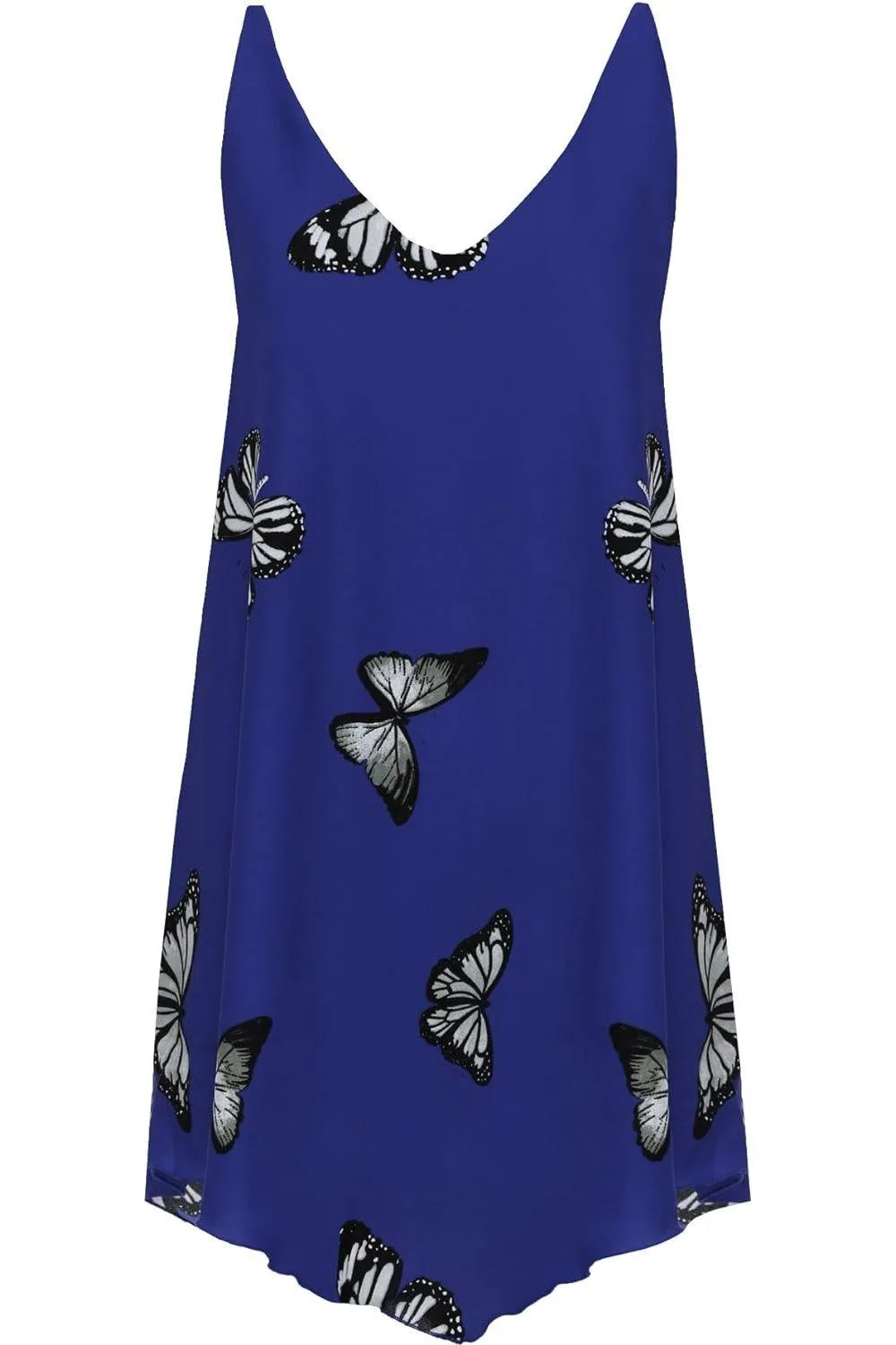 Chiffon Butterfly Print Lined Vest Top