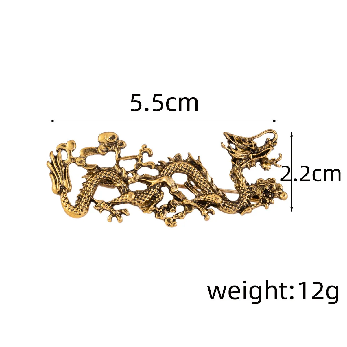 Chinese Ethnic Dragon Totem Brooch 4 Pack