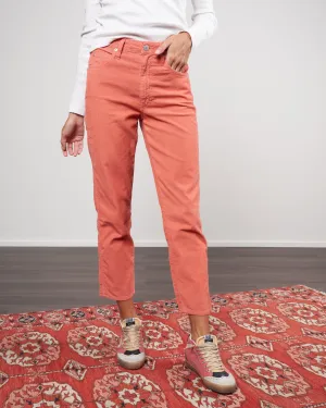 chloe crop corduroy pants - flame