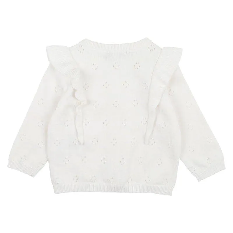 Cloud Frill Pointelle Cardigan