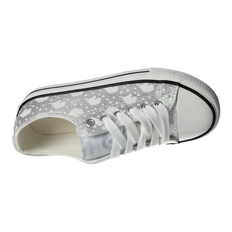 Conguitos Lona Silver Unicorn Print Canvas Shoes