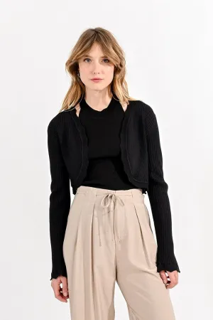 CROPPED SCALLOPED CARDIGAN