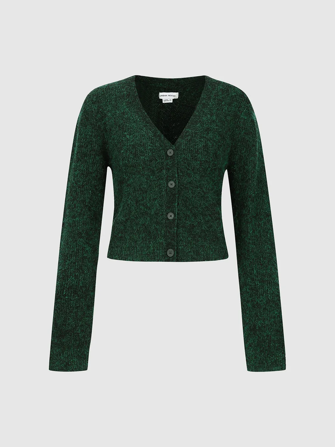 Cropped V-Neck Knitted Cardigans
