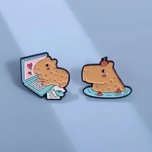 Cute Pin Animal Cartoon Capybara Alloy Plating Unisex Brooches