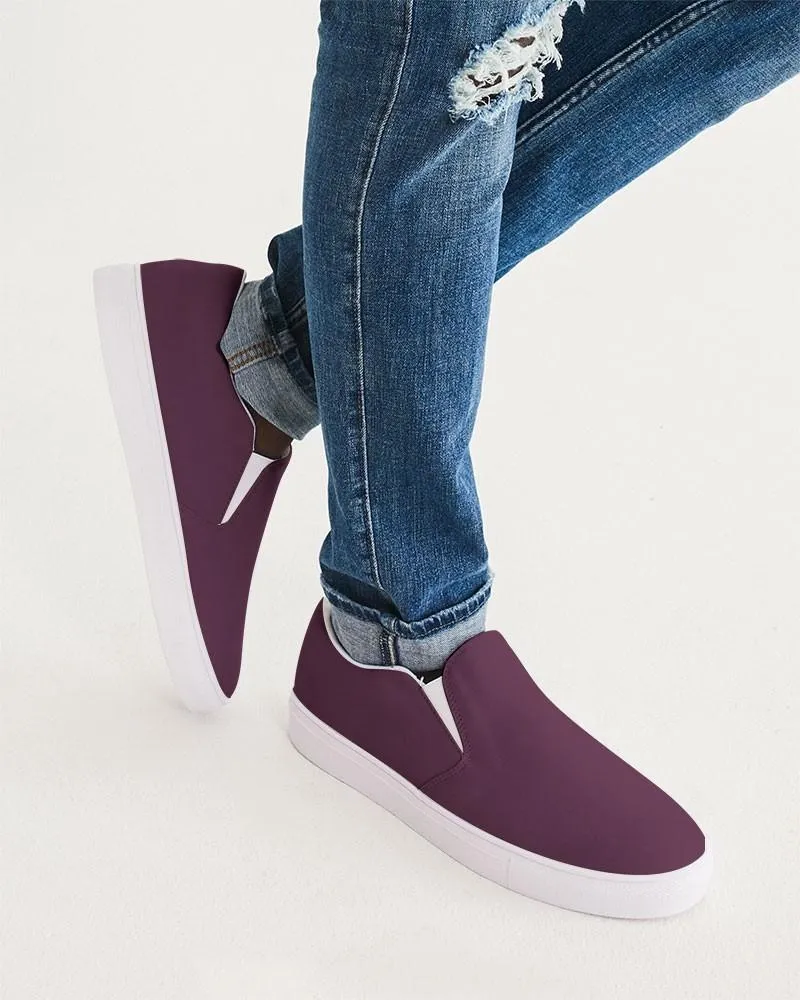 Dark Magenta Slip-On Canvas Sneakers | Men's | Dark Pastel Magenta | C0M60Y0K80